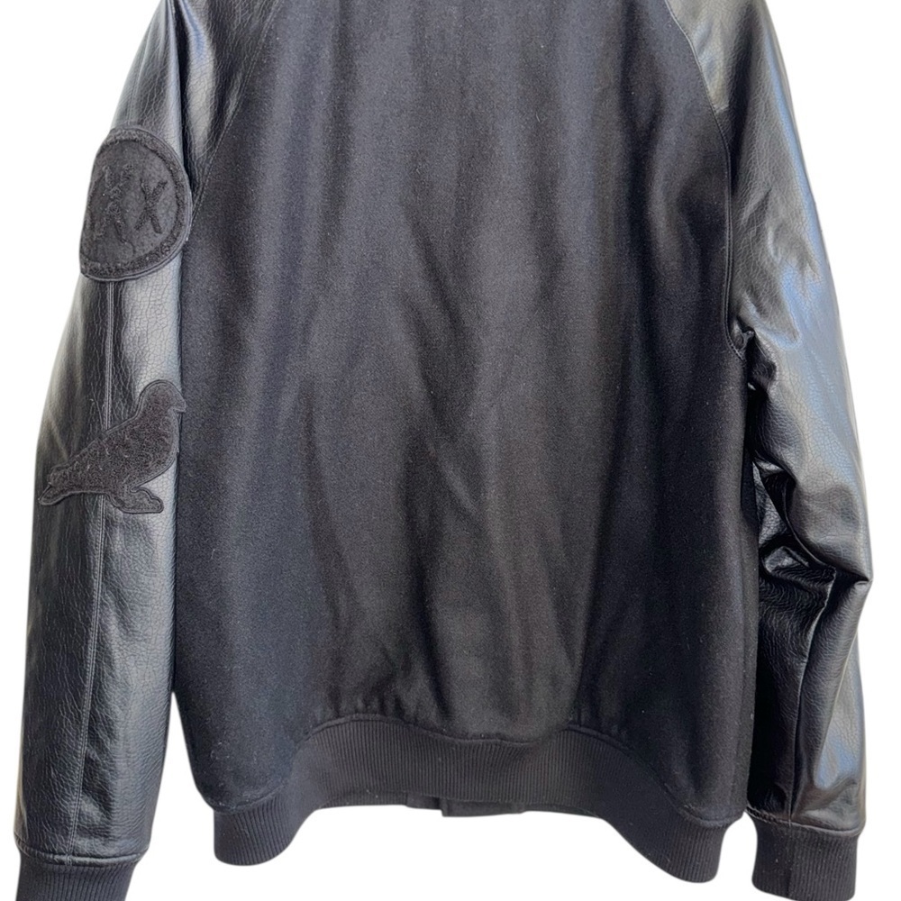 Rare Varsity Wool Blend Mens Jacket XL Black 90’s University Dark Scholar Warm - Picture 3 of 13